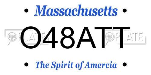 O48ATT Massachusetts License Plate