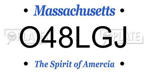 O48LGJ Massachusetts License Plate