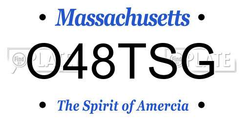 O48TSG Massachusetts License Plate