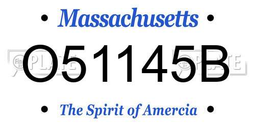O51145B Massachusetts License Plate