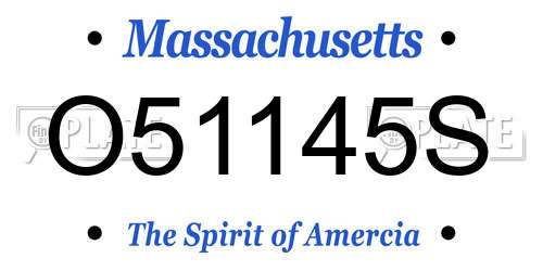 O51145S Massachusetts License Plate