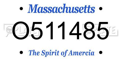 O511485 Massachusetts License Plate