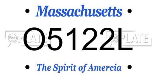 O5122L Massachusetts License Plate