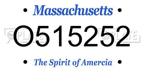 O515252 Massachusetts License Plate