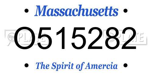 O515282 Massachusetts License Plate