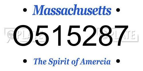 O515287 Massachusetts License Plate