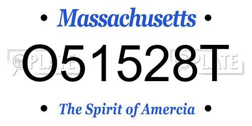 O51528T Massachusetts License Plate