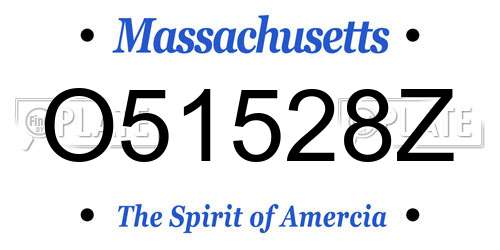 O51528Z Massachusetts License Plate