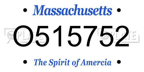 O515752 Massachusetts License Plate
