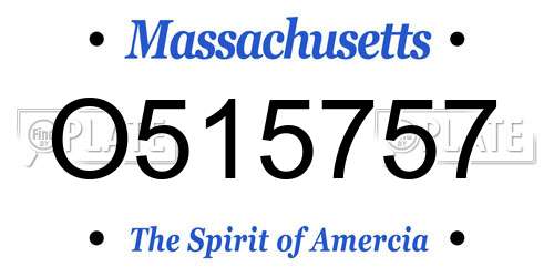 O515757 Massachusetts License Plate