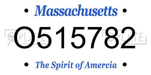O515782 Massachusetts License Plate
