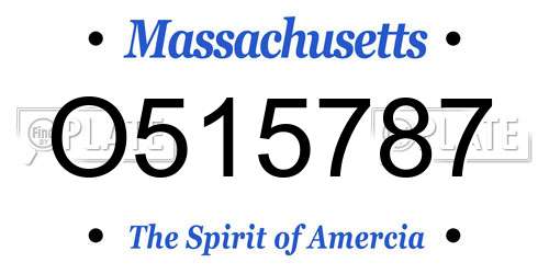 O515787 Massachusetts License Plate