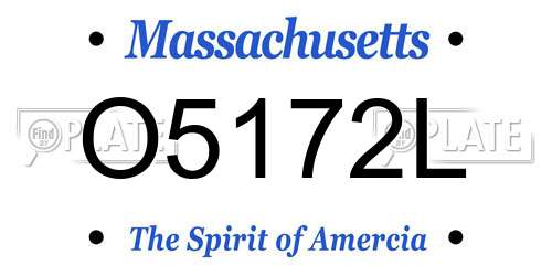O5172L Massachusetts License Plate