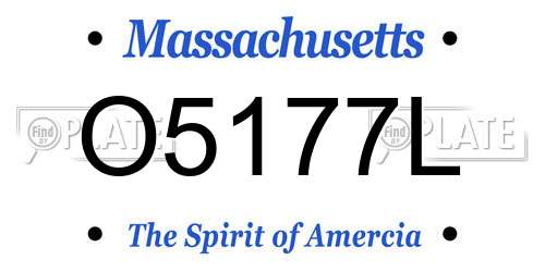 O5177L Massachusetts License Plate