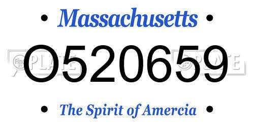 O520659 Massachusetts License Plate