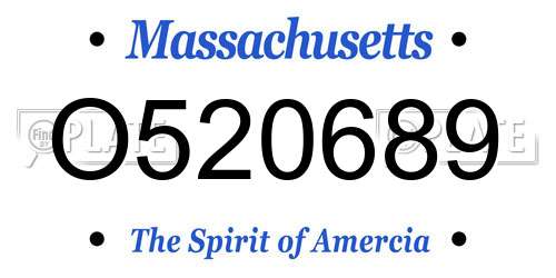O520689 Massachusetts License Plate