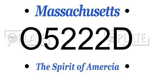 O5222D Massachusetts License Plate