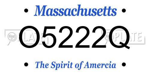 O5222Q Massachusetts License Plate