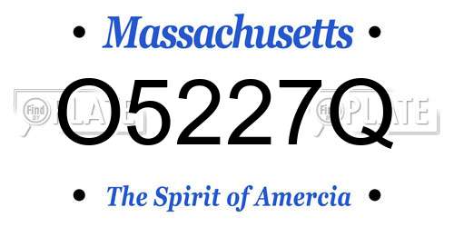 O5227Q Massachusetts License Plate
