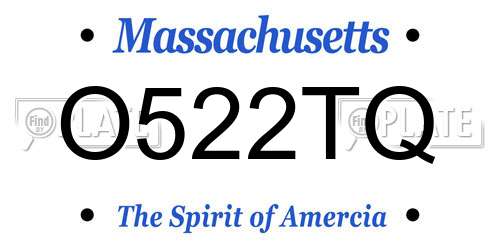 O522TQ Massachusetts License Plate