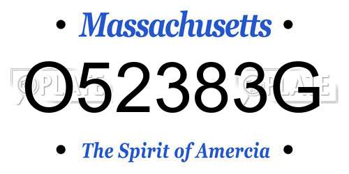 O52383G Massachusetts License Plate