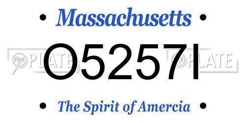 O5257I Massachusetts License Plate