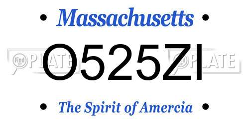 O525ZI Massachusetts License Plate