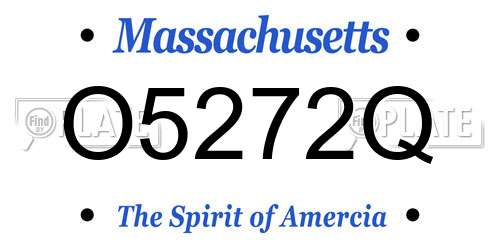 O5272Q Massachusetts License Plate