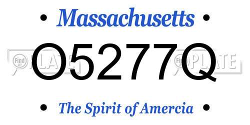 O5277Q Massachusetts License Plate