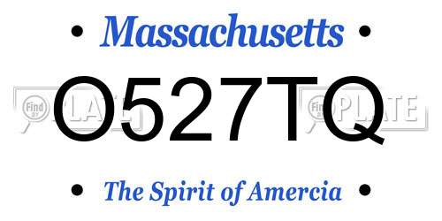 O527TQ Massachusetts License Plate