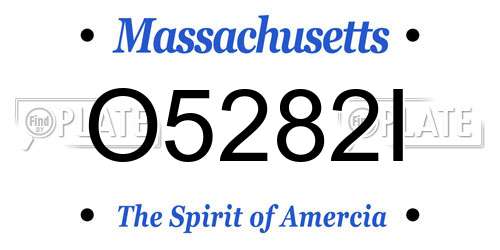 O5282I Massachusetts License Plate