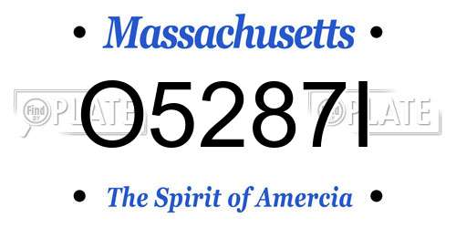 O5287I Massachusetts License Plate