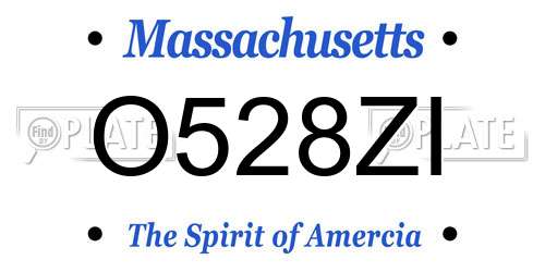 O528ZI Massachusetts License Plate