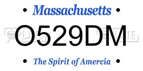 O529DM Massachusetts License Plate