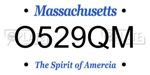 O529QM Massachusetts License Plate