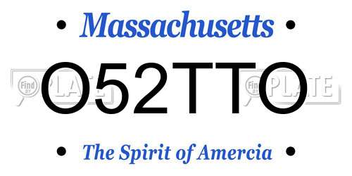O52TTO Massachusetts License Plate