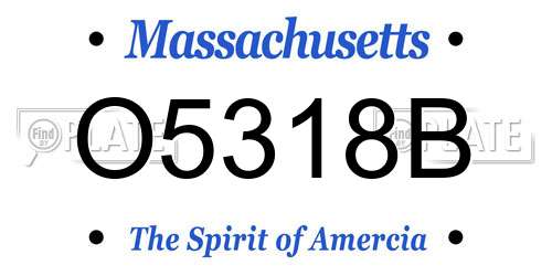 O5318B Massachusetts License Plate