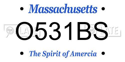 O531BS Massachusetts License Plate