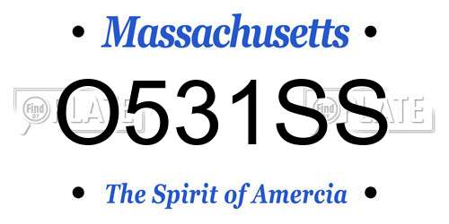 O531SS Massachusetts License Plate
