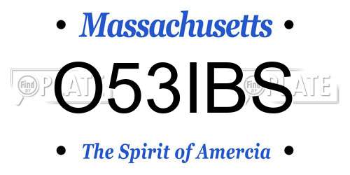 O53IBS Massachusetts License Plate