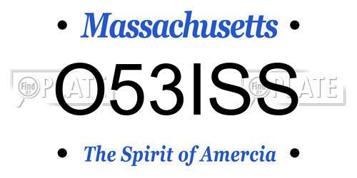 O53ISS Massachusetts License Plate
