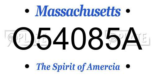 O54085A Massachusetts License Plate