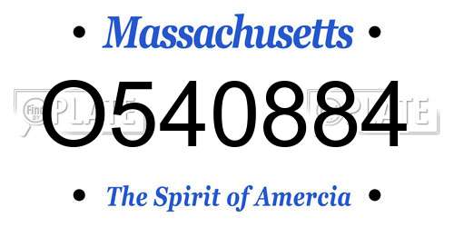 O540884 Massachusetts License Plate