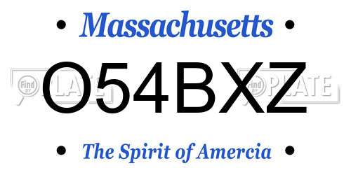 O54BXZ Massachusetts License Plate