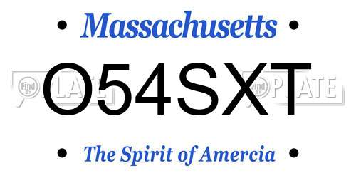 O54SXT Massachusetts License Plate