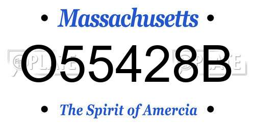 O55428B Massachusetts License Plate