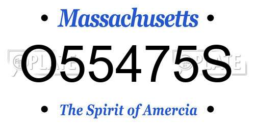 O55475S Massachusetts License Plate