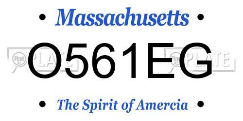 O561EG Massachusetts License Plate