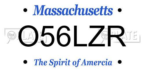 O56LZR Massachusetts License Plate