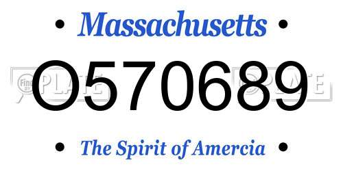 O570689 Massachusetts License Plate